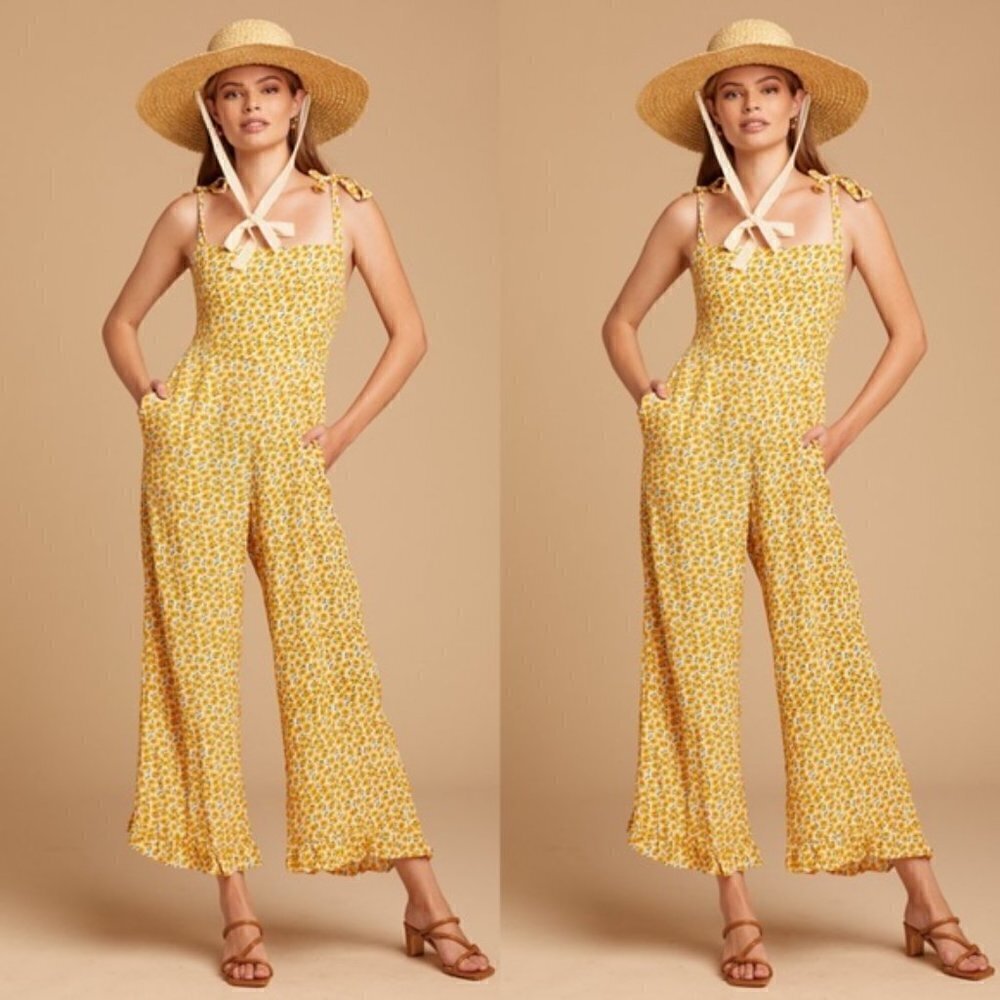 New Faithfull The Brand Frankie Marguerite Floral Wide Leg Jumpsuit NWT 2/XS